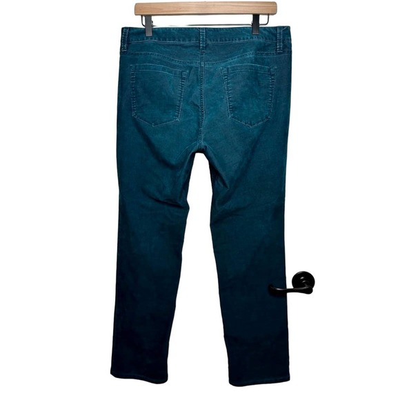 Loft Women's Modern Straight Leg Teal Blue Mid Rise Corduroy Pants - 10 / 30 - Picture 2 of 4